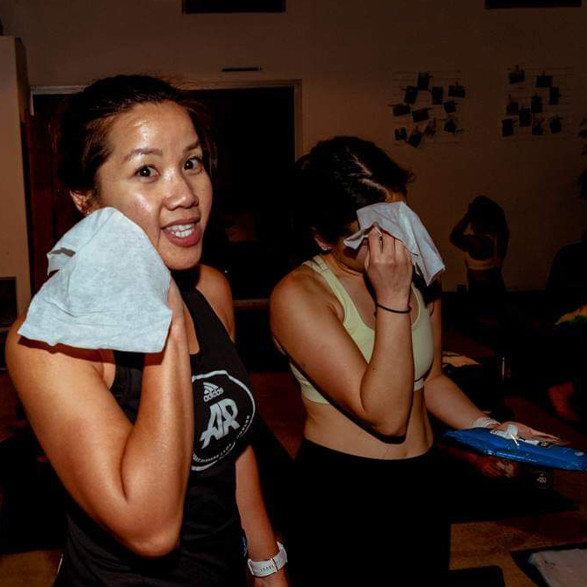 Women Athletes using Game Face Wipes