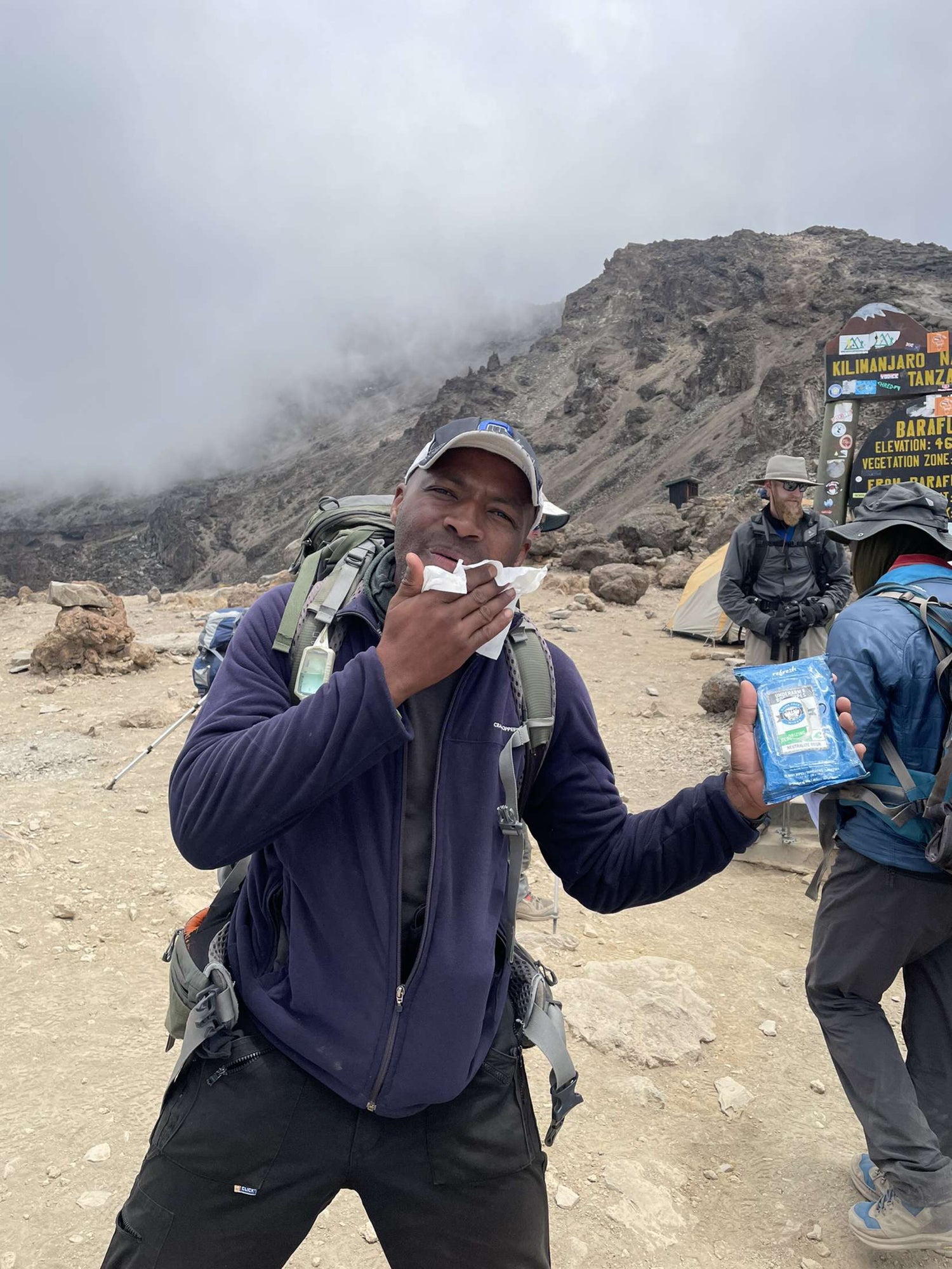 Game Face Wipes at Mount Kilimanjaro